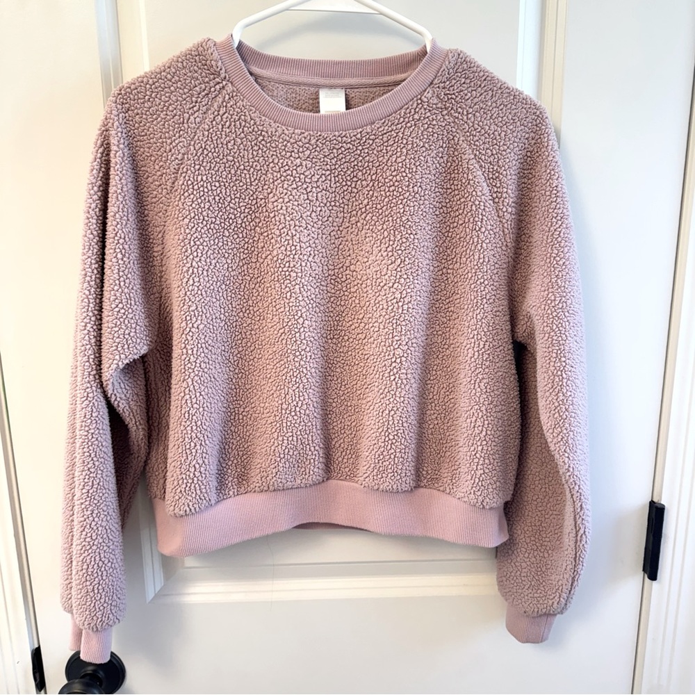 Z by Zella Nordstrom girls XL (14-16) dusty rose pink Sherpa fleece sweatshirt